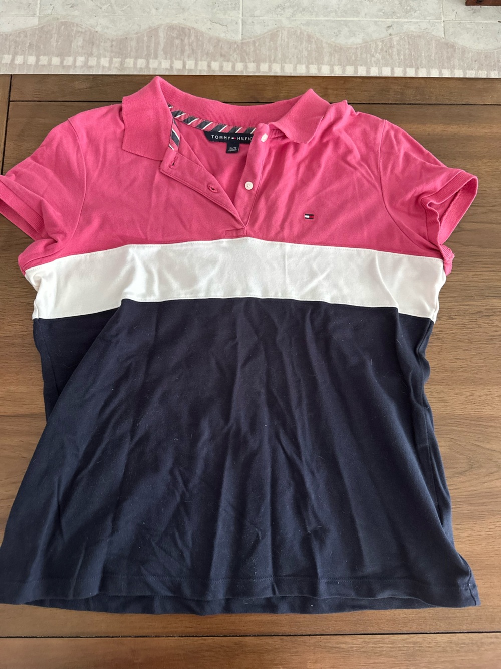 Tommy Hilfiger Pink Polo with Navy